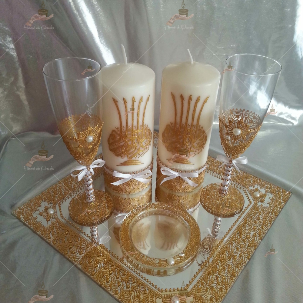 coffret mariés, mariée, bougie, henna, henné, fiançailles, hlel, mariage, paris, 78, île-de-france, idf, kit, plateau, candels, wedding, day, gants, coton, cérémonie, panier, coussin, urne, personnalisation, personnalisé