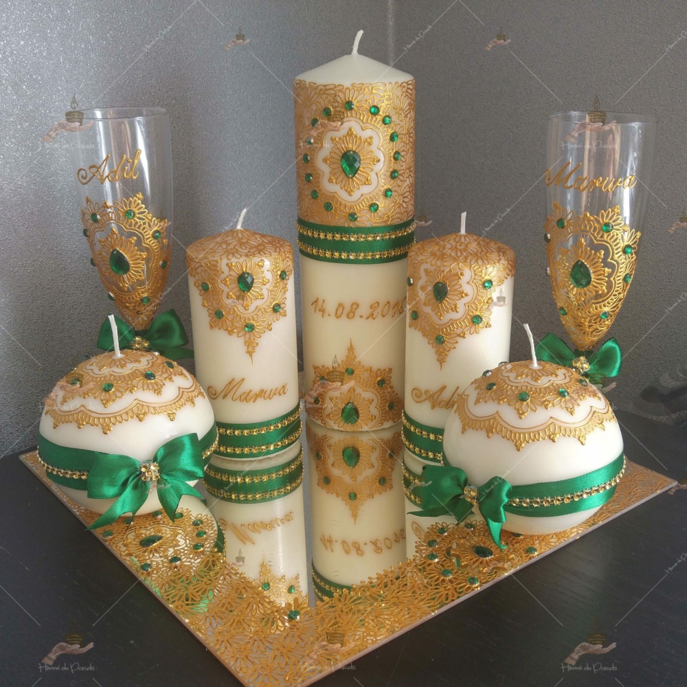 coffret mariés, mariée, bougie, henna, henné, fiançailles, hlel, mariage, paris, 78, île-de-france, idf, kit, plateau, candels, wedding, day, gants, coton, cérémonie, panier, coussin, urne, personnalisation, personnalisé