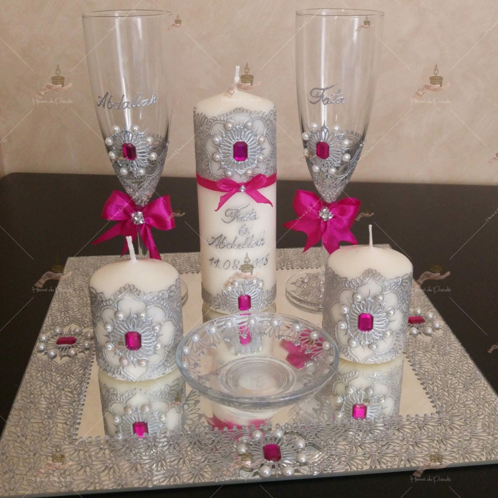 coffret mariés, mariée, bougie, henna, henné, fiançailles, hlel, mariage, paris, 78, île-de-france, idf, kit, plateau, candels, wedding, day, gants, coton, cérémonie, panier, coussin, urne, personnalisation, personnalisé