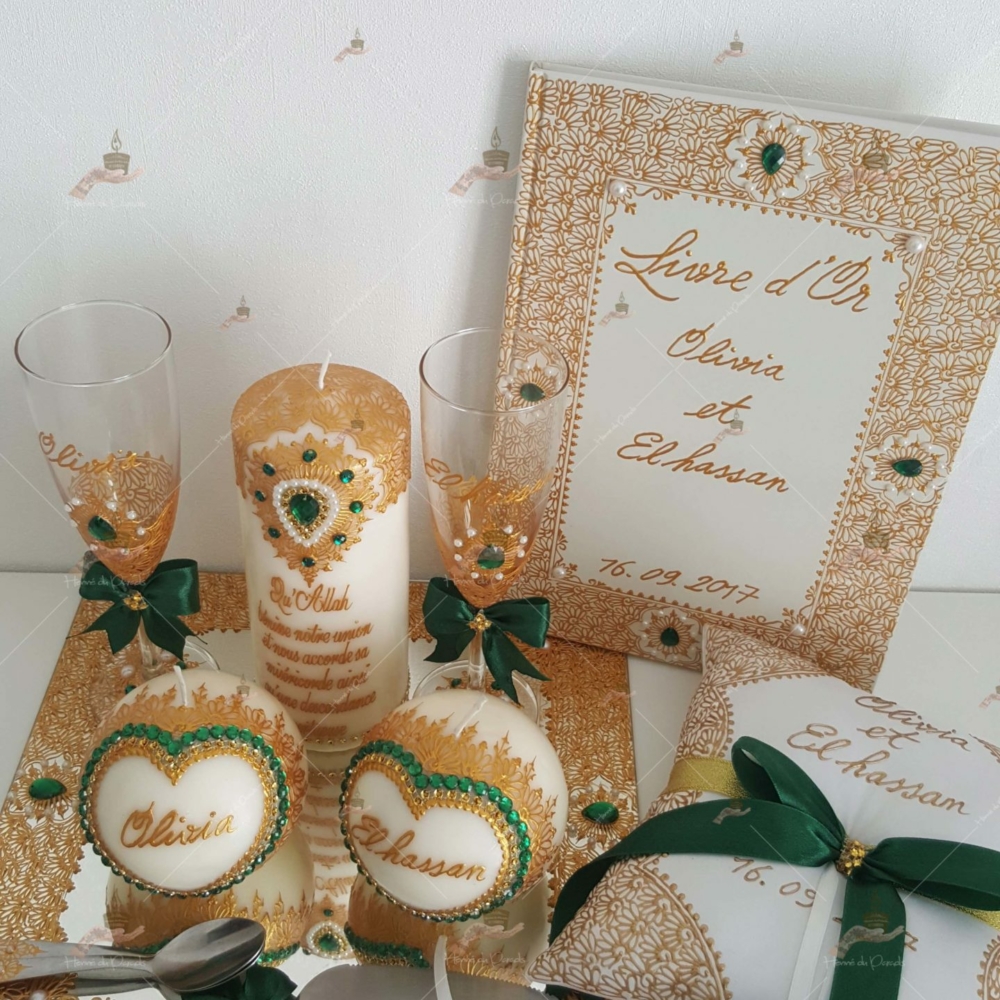 coffret mariés, mariée, bougie, henna, henné, fiançailles, hlel, mariage, paris, 78, île-de-france, idf, kit, plateau, candels, wedding, day, gants, coton, cérémonie, panier, coussin, urne, personnalisation, personnalisé