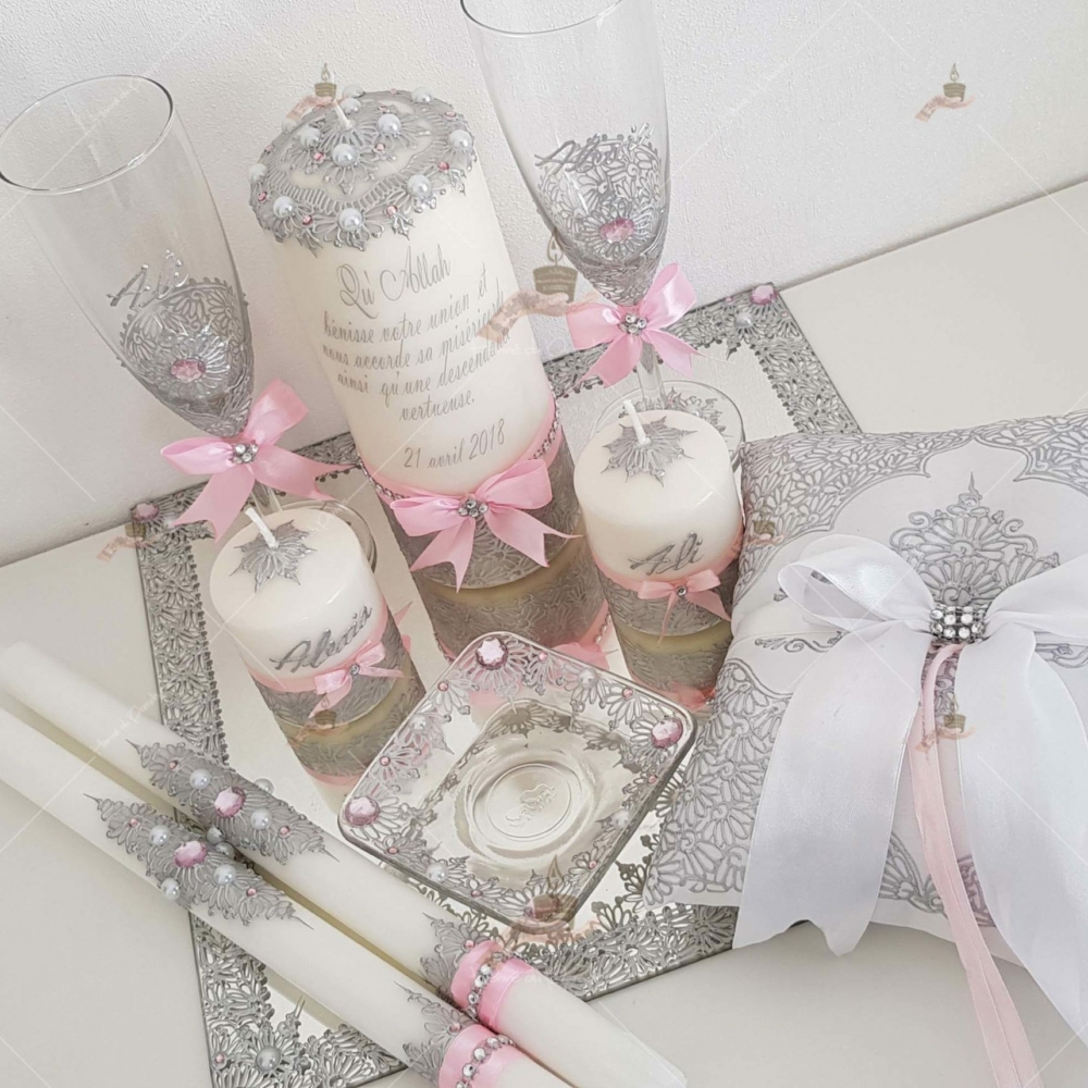 coffret mariés, mariée, bougie, henna, henné, fiançailles, hlel, mariage, paris, 78, île-de-france, idf, kit, plateau, candels, wedding, day, gants, coton, cérémonie, panier, coussin, urne, personnalisation, personnalisé