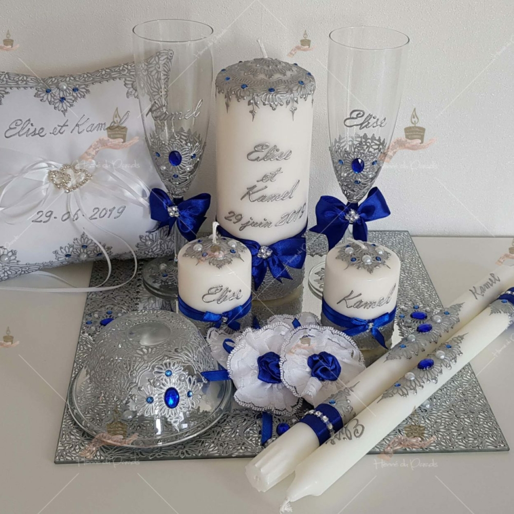 coffret mariés, mariée, bougie, henna, henné, fiançailles, hlel, mariage, paris, 78, île-de-france, idf, kit, plateau, candels, wedding, day, gants, coton, cérémonie, panier, coussin, urne, personnalisation, personnalisé