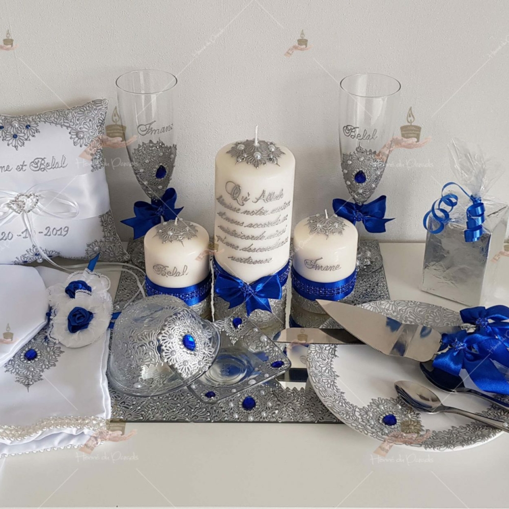 coffret mariés, mariée, bougie, henna, henné, fiançailles, hlel, mariage, paris, 78, île-de-france, idf, kit, plateau, candels, wedding, day, gants, coton, cérémonie, panier, coussin alliances, urne, personnalisation, personnalisé