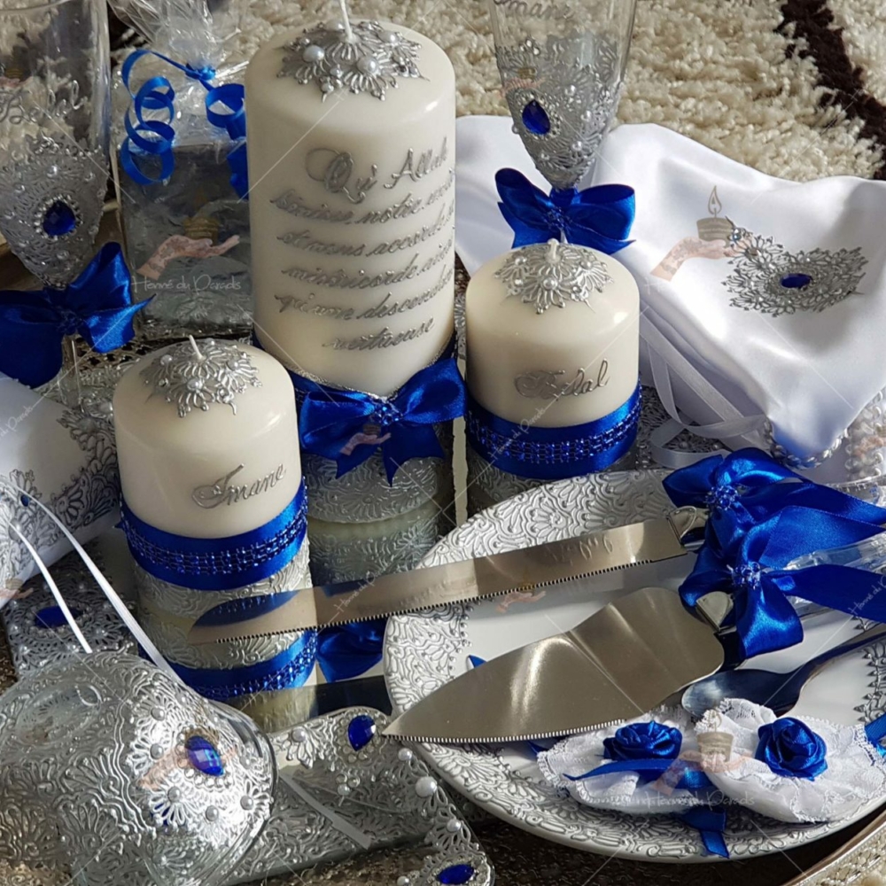 coffret mariés, mariée, bougie, henna, henné, fiançailles, hlel, mariage, paris, 78, île-de-france, idf, kit, plateau, candels, wedding, day, gants, coton, cérémonie, panier, coussin, urne, personnalisation, personnalisé