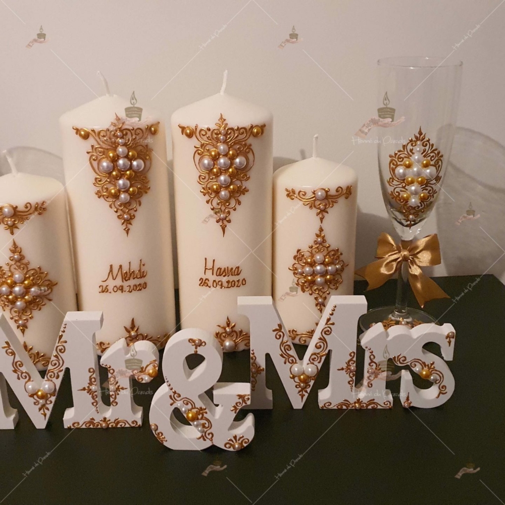 coffret mariés, mariée, bougie, henna, henné, fiançailles, hlel, mariage, paris, 78, île-de-france, idf, kit, plateau, candels, wedding, day, gants, coton, cérémonie, panier, coussin, urne, personnalisation, personnalisé