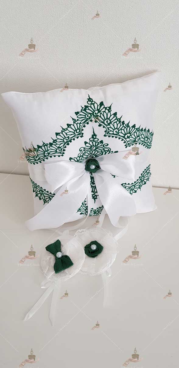 coussin, porte-alliances, personnalisé paris, idf, Ile-de-france, 78, mariage, fiançailles, hlel, personnalisation, cérémonie, artisanale, amour, mariés, henné, henna