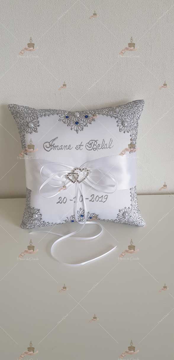 coussin, porte-alliances, personnalisé paris, idf, Ile-de-france, 78, mariage, fiançailles, hlel, personnalisation, cérémonie, artisanale, amour, mariés, henné, henna