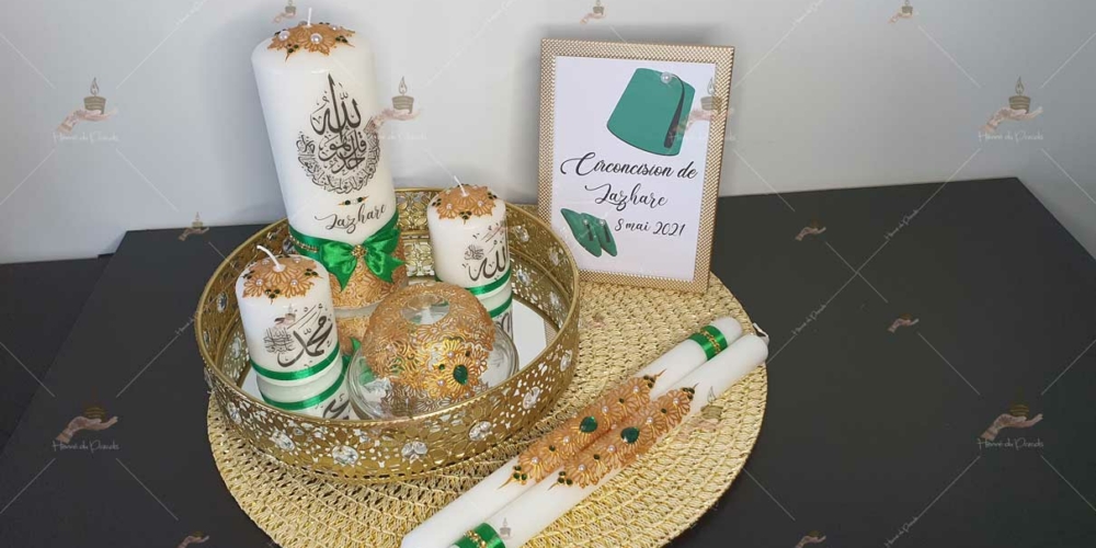 Coffrets circoncision, kit henna, henné, plateau, décoration, garçon, déco, paris, île de France, khitan, tahara, bougie, henne du paradis, 78