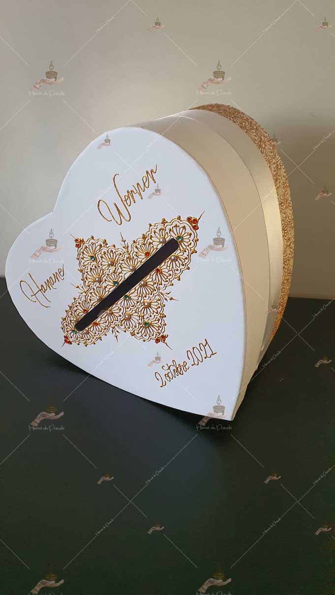 urne coeur personnalisée mariage