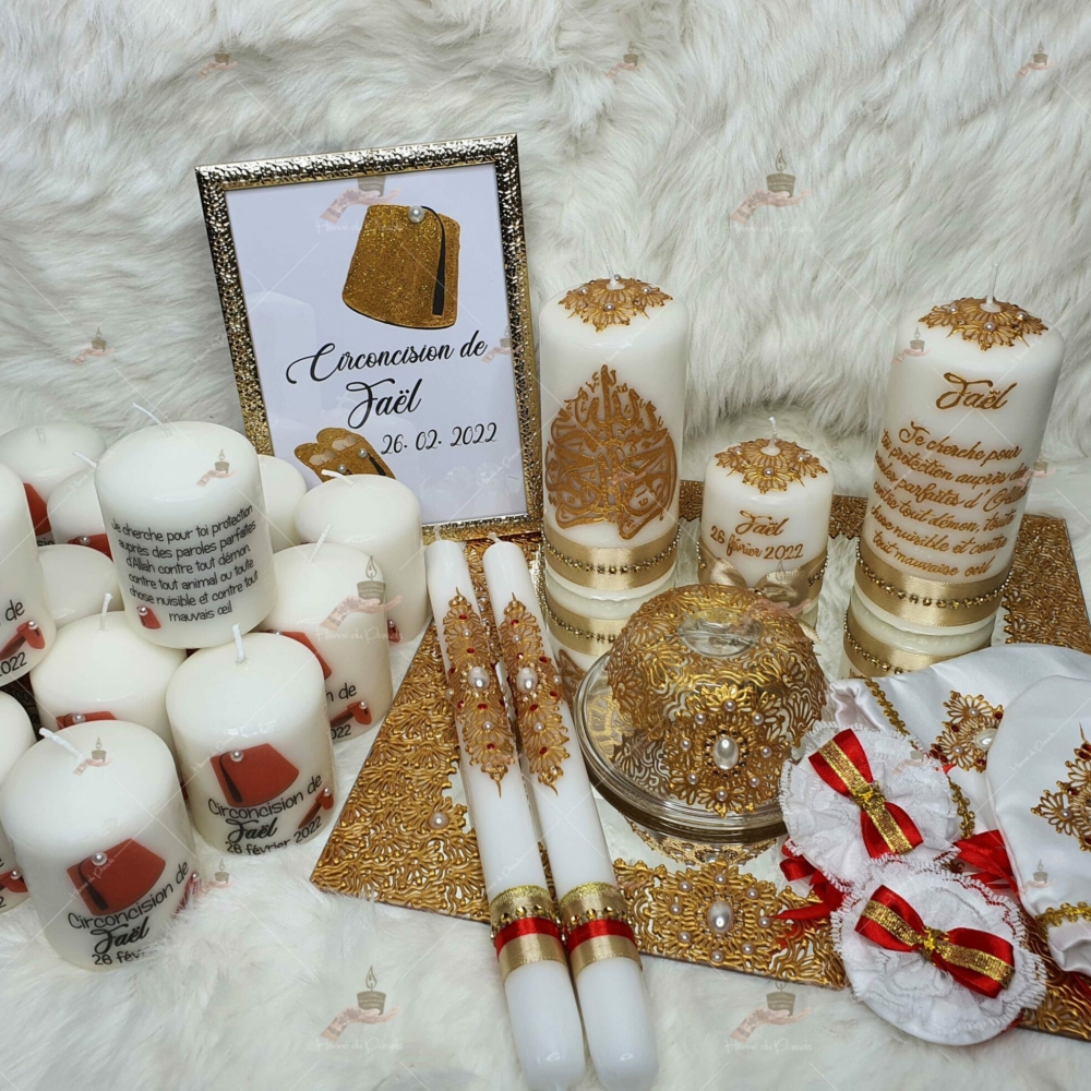 Coffrets circoncision, kit henna, henné, plateau, décoration, garçon, déco, paris, île de France, khitan, tahara, bougie, henne du paradis, 78