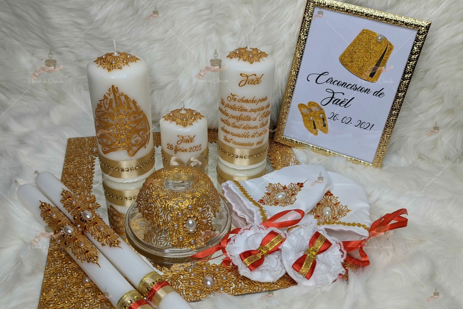 Coffrets circoncision, kit henna, henné, plateau, décoration, garçon, déco, paris, île de France, khitan, tahara, bougie, henne du paradis, 78
