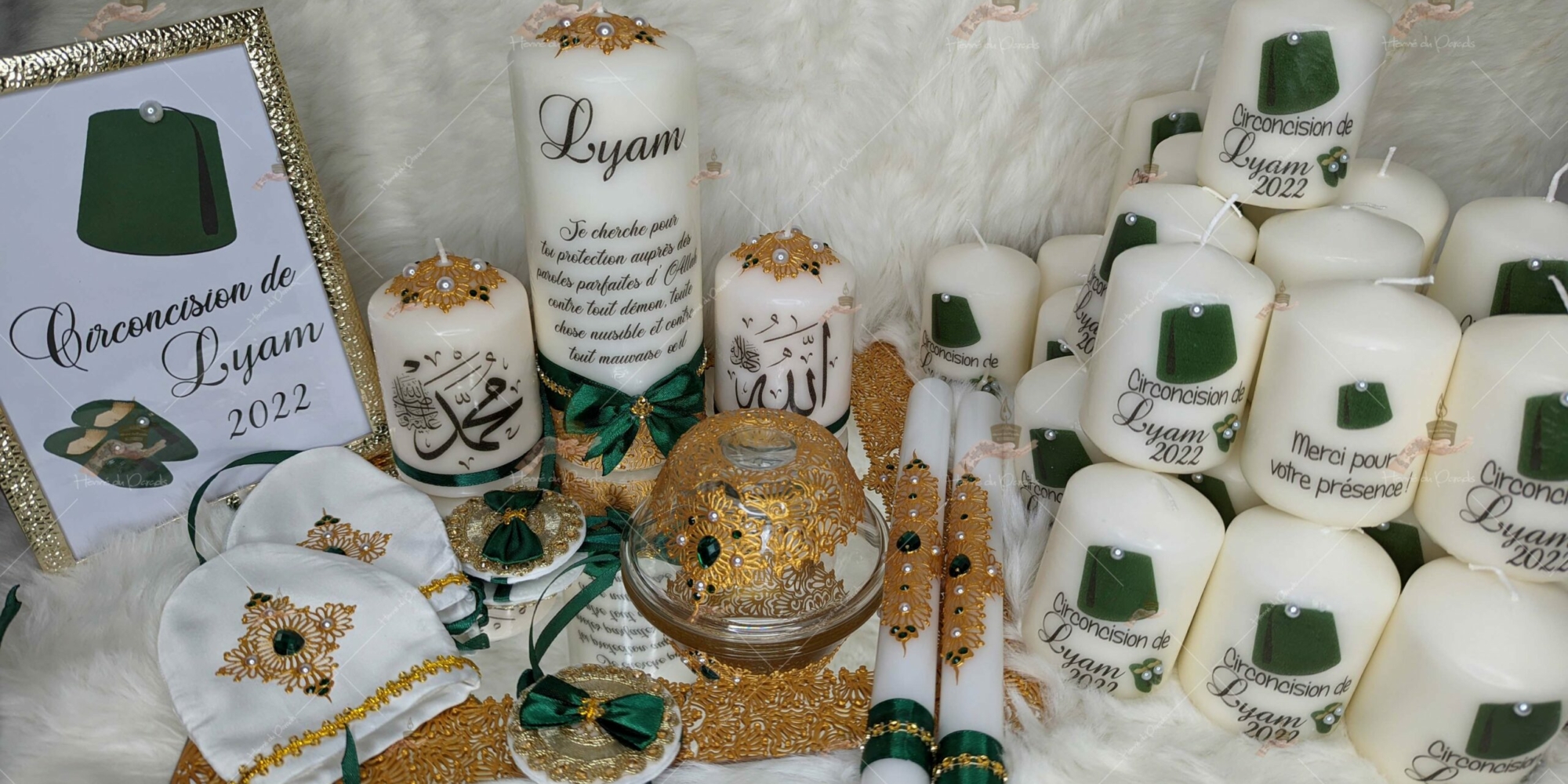 Coffrets circoncision, kit henna, henné, plateau, décoration, garçon, déco, paris, île de France, khitan, tahara, bougie, henne du paradis, 78